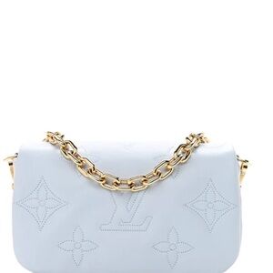 Louis Vuitton Blue Shoulder Bag with Gold Chain - Bubblegram